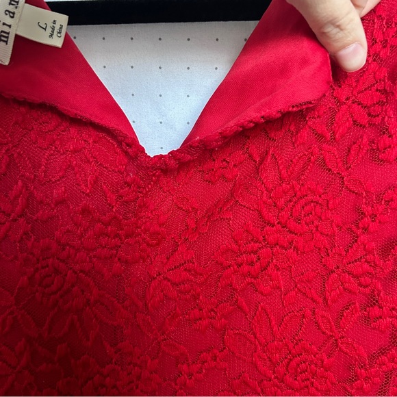 Red Laced Romper (SOLD AS IS) - Picture 6 of 7